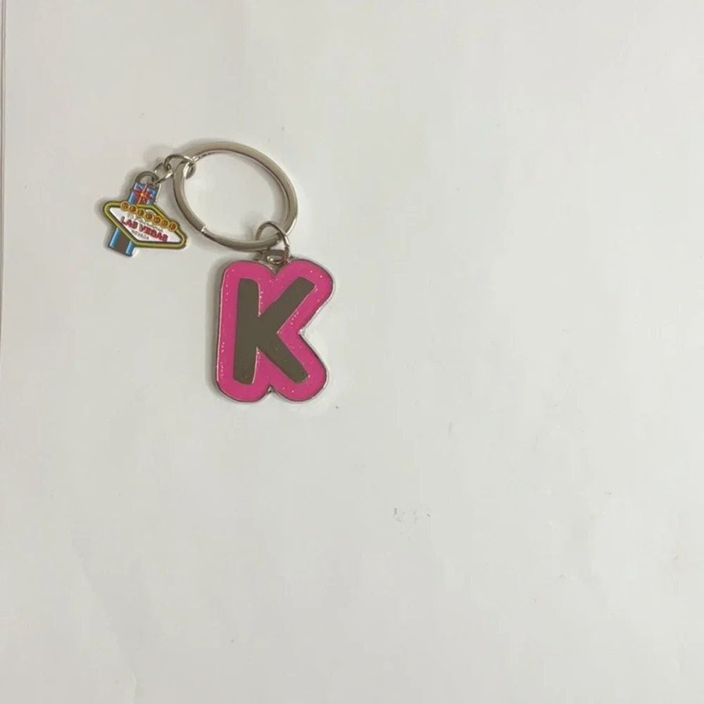 NWT Initial Pink Letter K Keychain